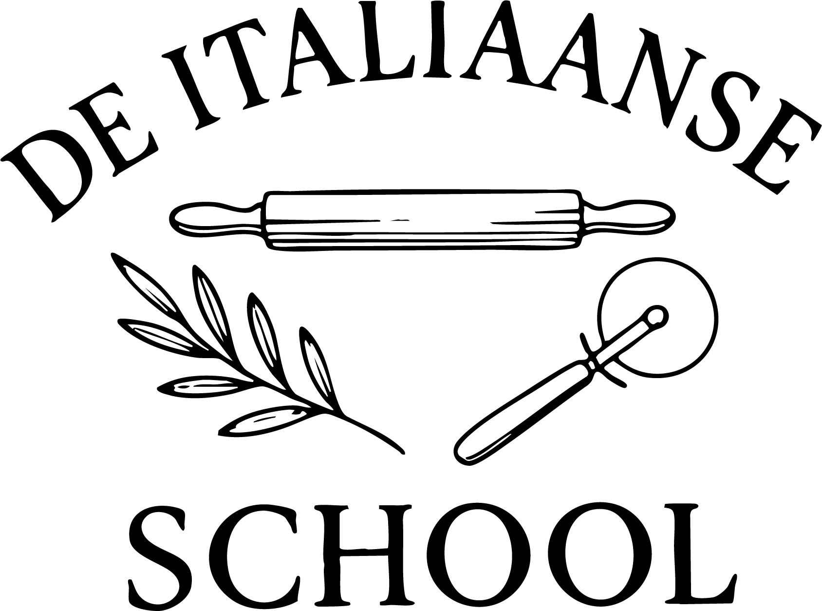 De Italiaanse School Logo Zwart trans web